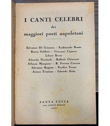 I Canti celebri dei maggiori poeti napoletani.