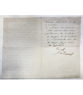 Lettera autografata da Salvatore Di Giacomo.