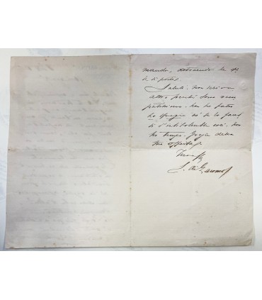 Lettera autografata da Salvatore Di Giacomo.