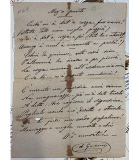 Foglietto contenente la Poesia "Miez 'o puorto.