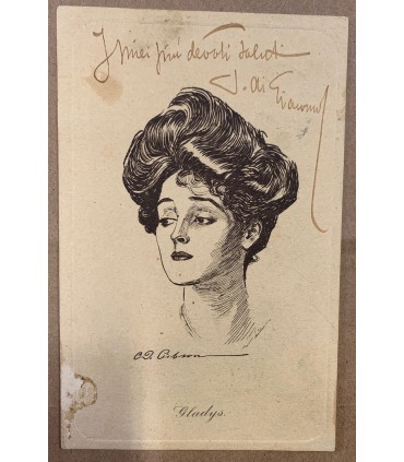 Cartolina con autografo.