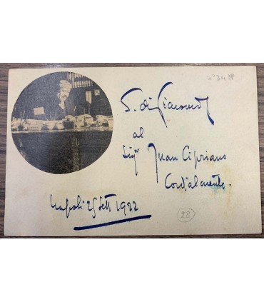 Cartolina Autografo Salvatore Di Giacomo 1922.
