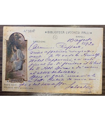 Cartolina Postale Autografo Salvatore Di Giacomo 1920.