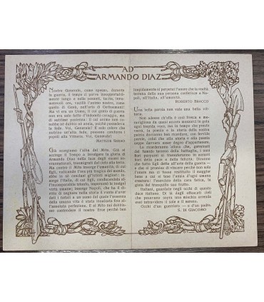 Cartolina postale doppia non viaggiata. Armando Diaz.