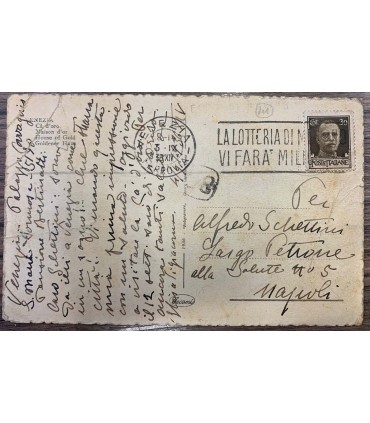Cartolina Autografo a Alfredo Schettini di Elisa Di Giacomo.