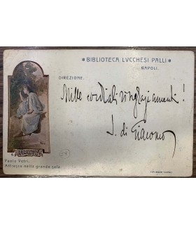 Cartolina Autografo a Giovanni del Dosso di Salvatore Di Giacomo.