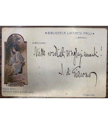 Cartolina Autografo a Giovanni del Dosso di Salvatore Di Giacomo.