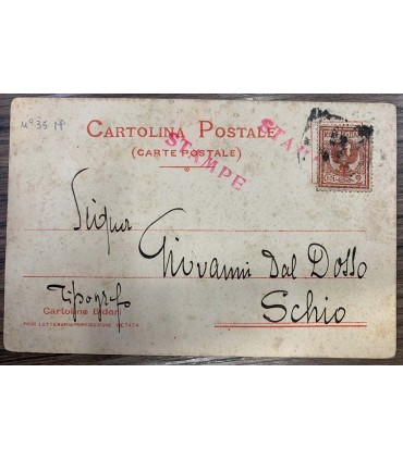 Cartolina Autografo a Giovanni del Dosso di Salvatore Di Giacomo.