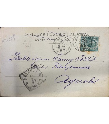 Cartolina Autografo a Sig. a Fanny Pozzi di Salvatore Di Giacomo.