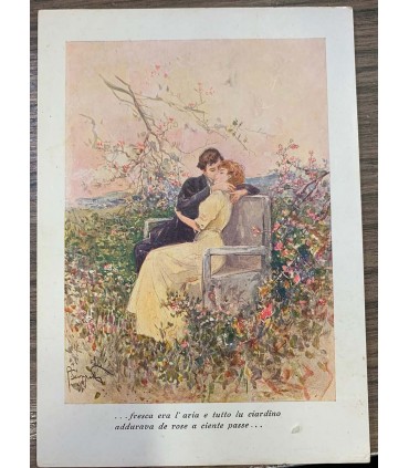 Cartolina con acquerello disegnato da Scoppetta.