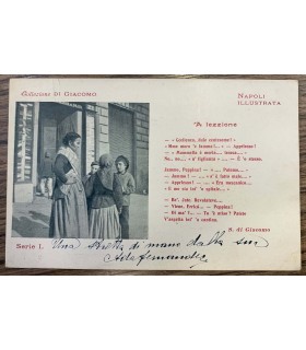 Cartolina Napoli illustrata - Collezione Di Giacomo. "'A Lezzione".