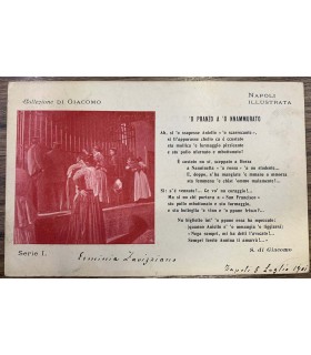 Cartolina Napoli illustrata - Collezione Di Giacomo. 'O pranzo a 'O nnammurato.