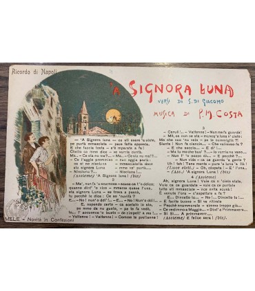 Cartolina 'A signora Luna.