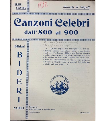 Canzoni Celebri dall'800 al 900.