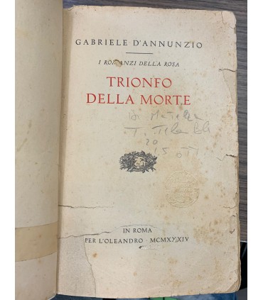 I romanzi della rosa. Trionfo della morte.