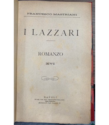 I Lazzari. Romanzo.