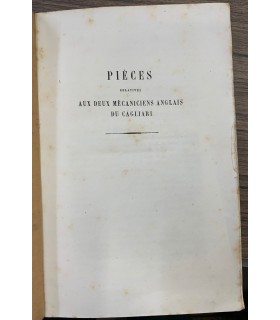 Pieces relatives aux mecanichens anglais de Cagliari.