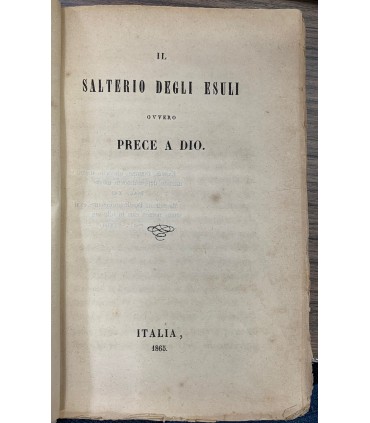 Il salterio degli esuli ovvero prece a Dio.