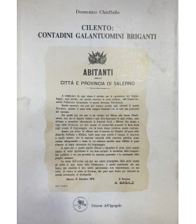 Cilento: contadini galantuomini briganti.