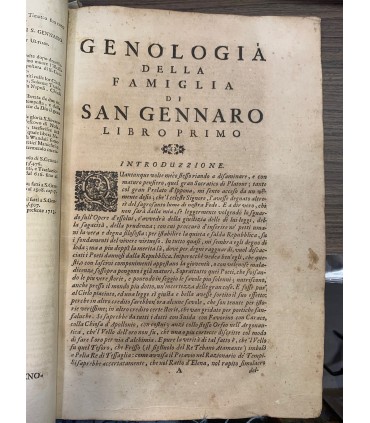 L'intera istoria della famiglia, vita, miracoli traslazioni e culto del glorioso martire. S. Gennaro.