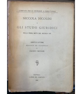 Niccola  Nicolini e gli studii giuridici nella prima metà del secolo XIX.
