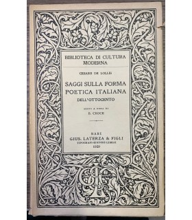 Saggi sulla forma poetica italiana dell'ottocento.