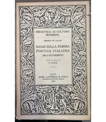 Saggi sulla forma poetica italiana dell'ottocento.