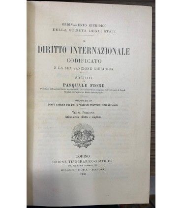 Diritto internazionale codificato e la sua sanzione giuridica.