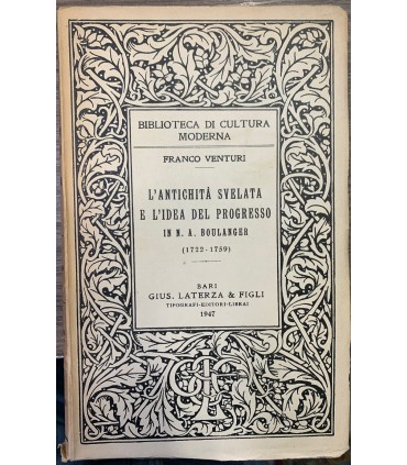 L'Antichità svelata e l'idea del progresso in N.A. Boulanger. (1722-1759).