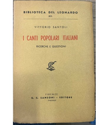 I canti popolari italiani.
