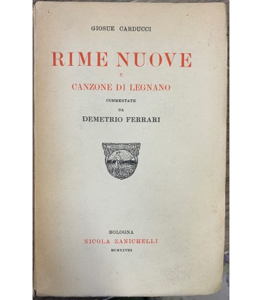 Rime nuove e canzone di Legnano.