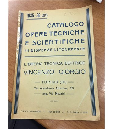 Catalogo opere tecniche e scientifiche in dispense litografate