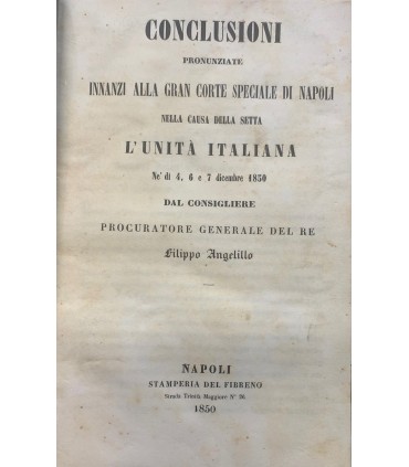 Conclusioni pronunziate innanzi alla Gran Corte Speciale di Napoli nella Causa della Setta.