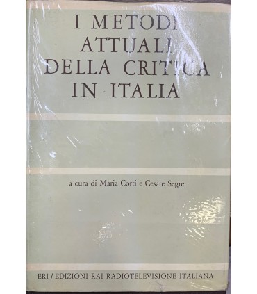 I metodi attuali della critica in Italia.