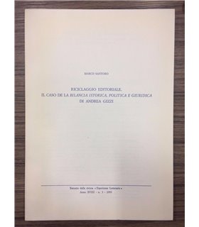 Riciclaggio editoriale. Il caso de la Bilancia istorica, politica e giuridica di Andrea Gizzi
