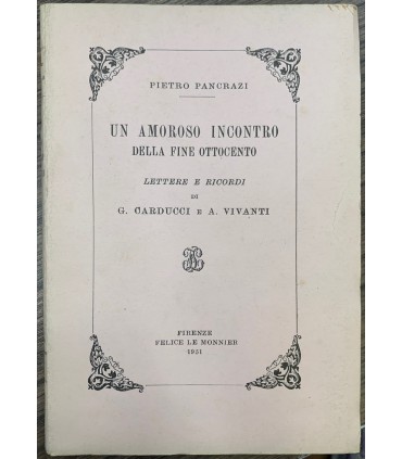 Un amoroso incontro della fine ottocento.