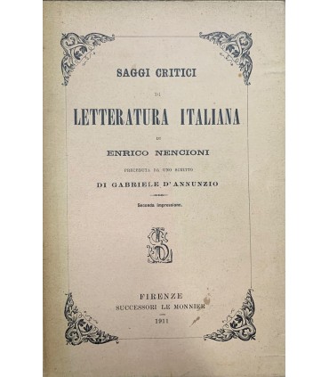 Saggi critici di letteratura italiana.