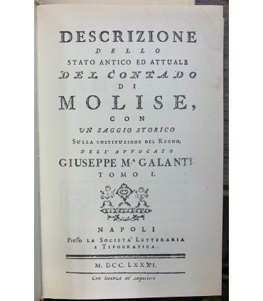 Descrizione dello stato antico ed attuale del contado di Molise.
