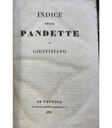 le Pandette di Giustiniano. 8 voll.