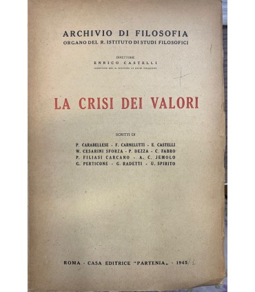 La crisi dei valori.