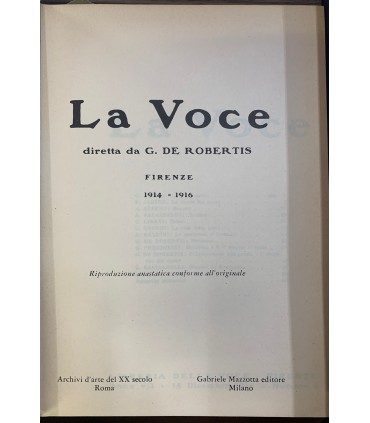La voce. Rivista di cultura e politica. 3 voll.