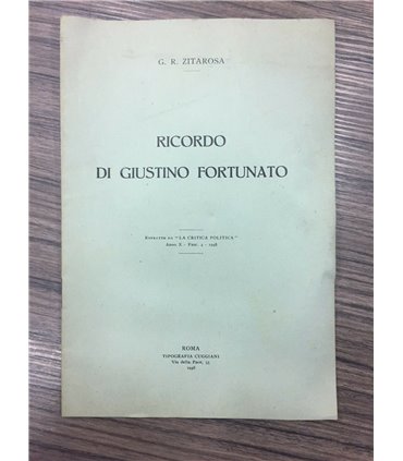 Ricordo di Giustino Fortunato