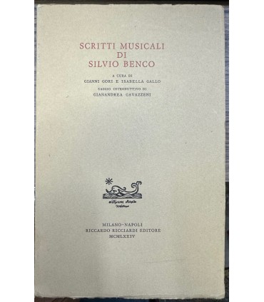 Scritti musicali di Silvio Benco.