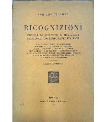 Ricognizioni. Profili di scrittori e movimenti spirituali contemporanei italiani.