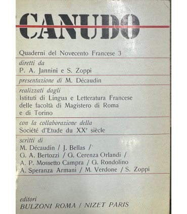 Canudo. Quaderni del Novecento Francese 3.