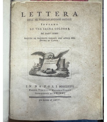 Lettera dell'Ar. Francescantonio Natale ad una sacra colonna de' bassi tempi.