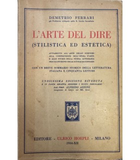 L'arte del dire. (Stilistica ed estetica).