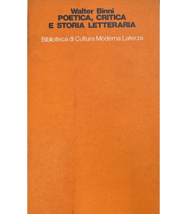 Poetica, critica e storia letteraria.