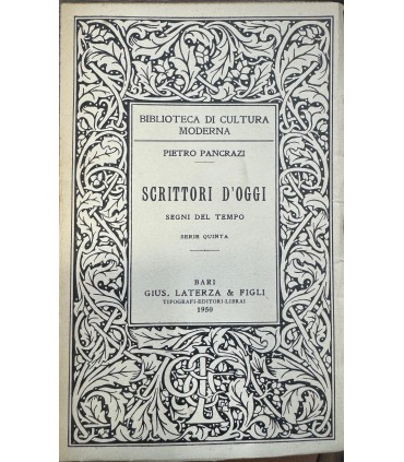 Scrittori d'oggi. Serie Quinta.