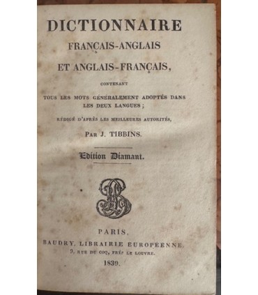 Dictionnaire français - anglais et anglais . Français.